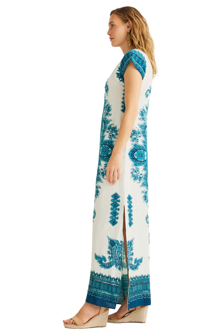 Medallion Dress, Alternate, color, White Blue