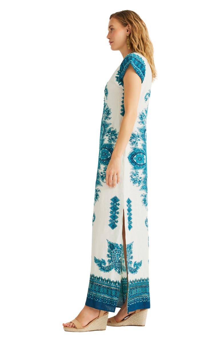 Calypso St. Barth Medallion Dress, Alternate, color, White Blue