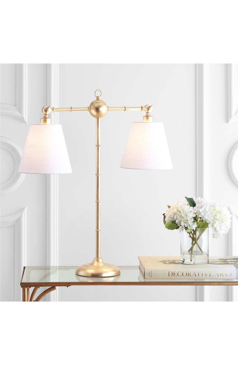 JONATHAN Y Ruth 2-Light Library Metal LED Table Lamp, Alternate, color,