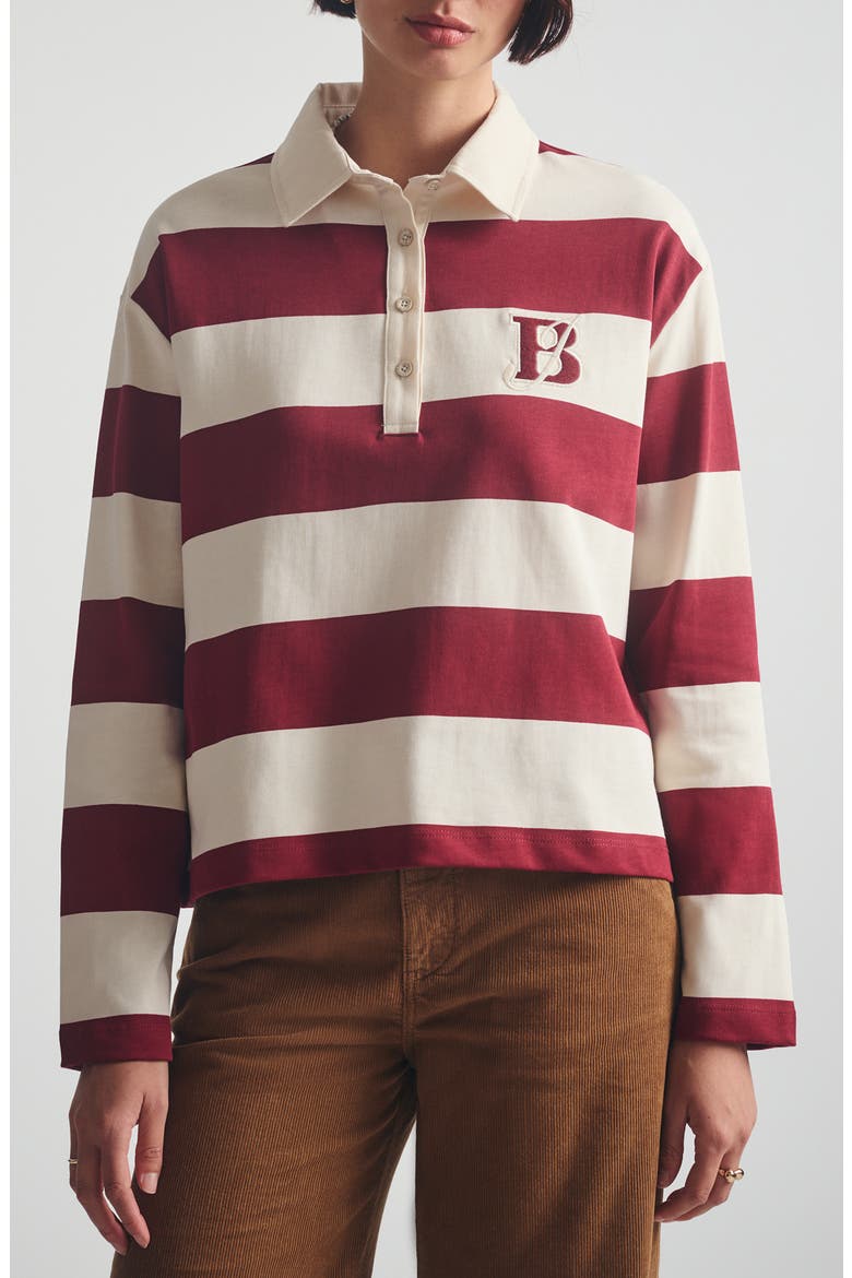 Stripe Rugby Shirt, Main, color, BIKING RED STRIPED