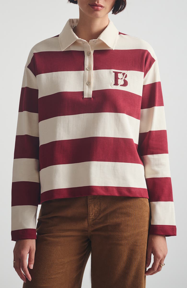 Brooklyn Industries Stripe Rugby Shirt, Main, color, Biking Red Striped
