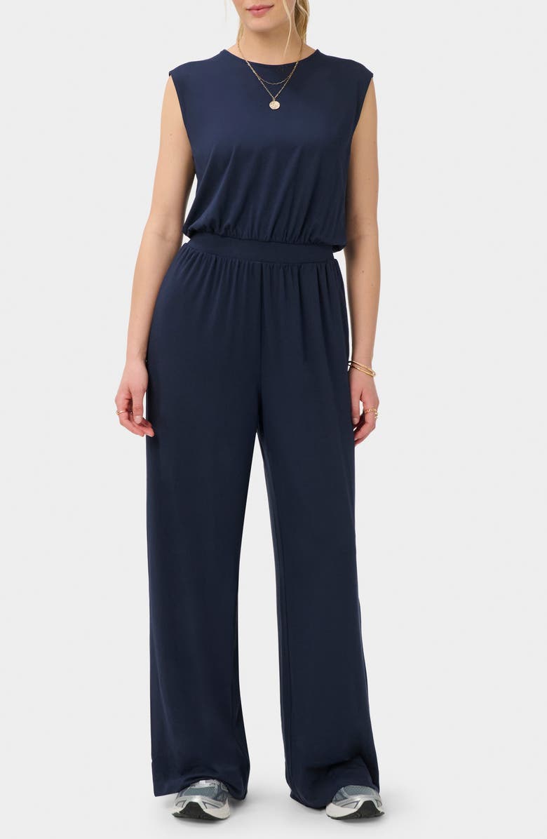 Sweaty Betty Grown-On Sleeve Jumpsuit, Main, color, Navy Blue