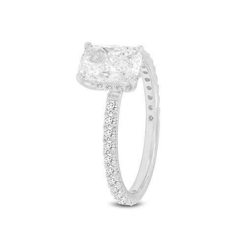 Luvmyjewelry Melina 14k White Gold Cushion Lab Grown Diamond Engagement Ring In 14k White Gold