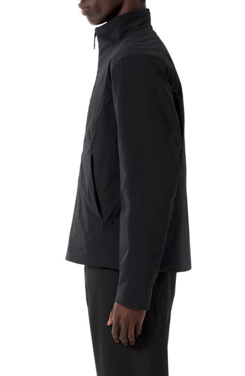 Veilance Lightweight High Collar Long Sleeve Jacket In Black