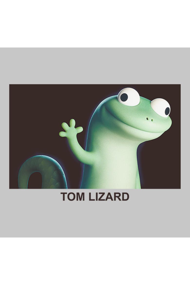 Junior's Hoppers Tom Lizard Happy Portrait  Graphic T-Shirt, Alternate, color, Athletic Heather