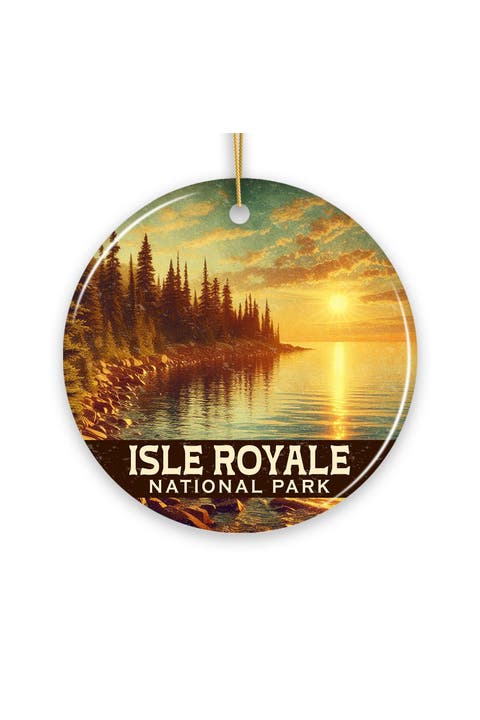 Isle Royale Golden Sunset Shoreline Ornament