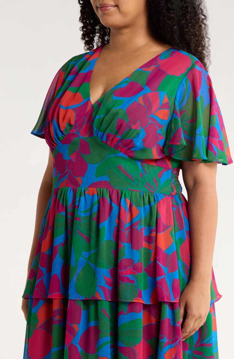 SUGARLIPS Kaeli Floral Amabel Floral Tiered Maxi Dress, Alternate, color,