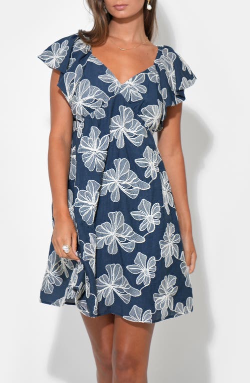 Adelyn Rae Lilah Embroidered Mini Sundress In Multi
