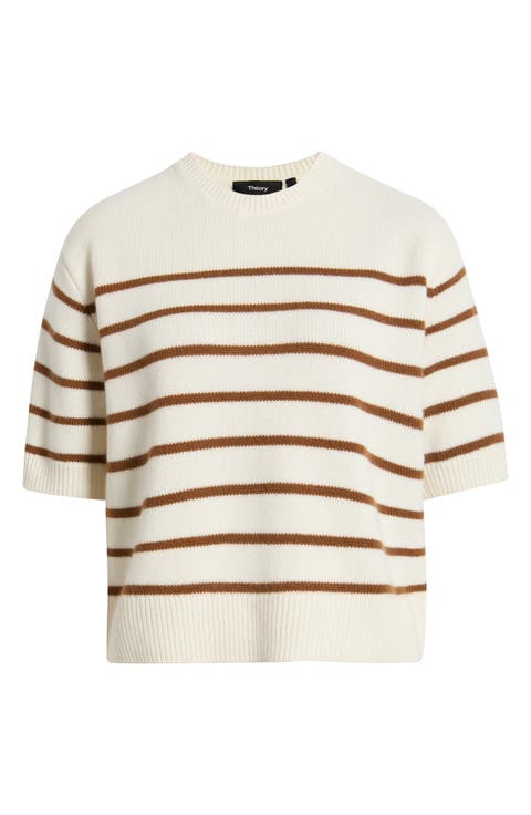 Striped Cashmere Crop Sweater