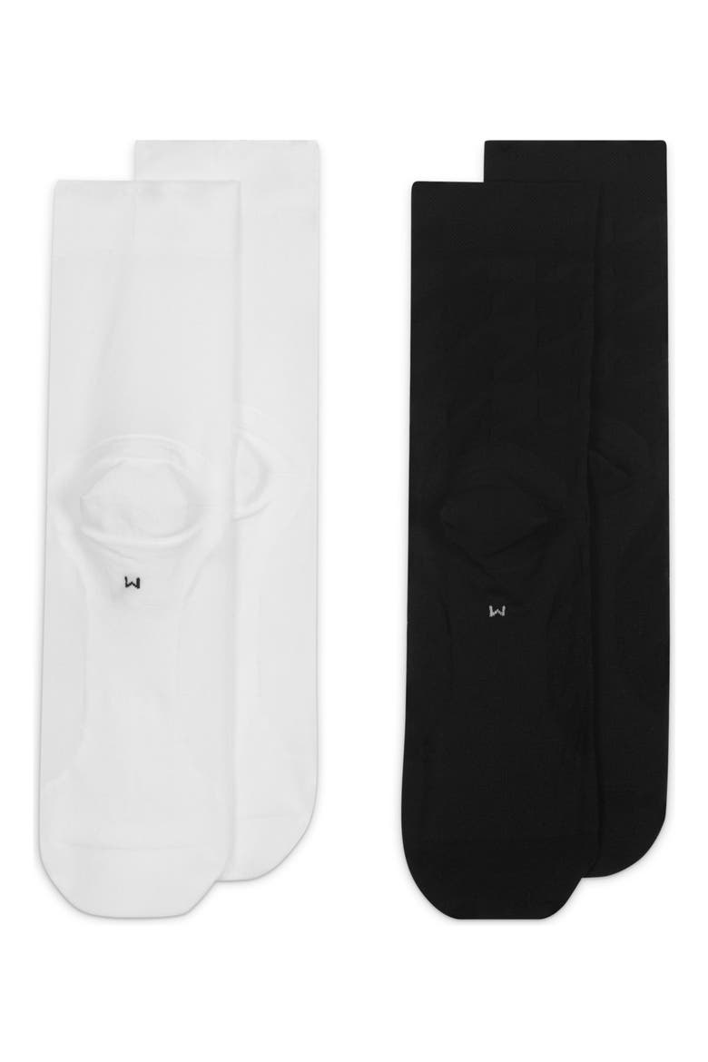 Assorted 2-Pack Sheer Ankle Socks, Alternate, color, WHITE/ BLACK
