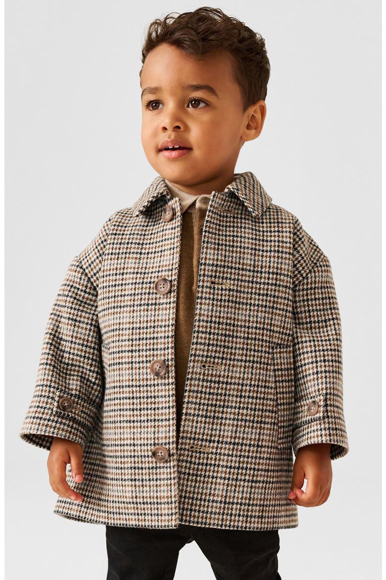 Kids' Smart Heritage Check Coat, Alternate, color, BROWN