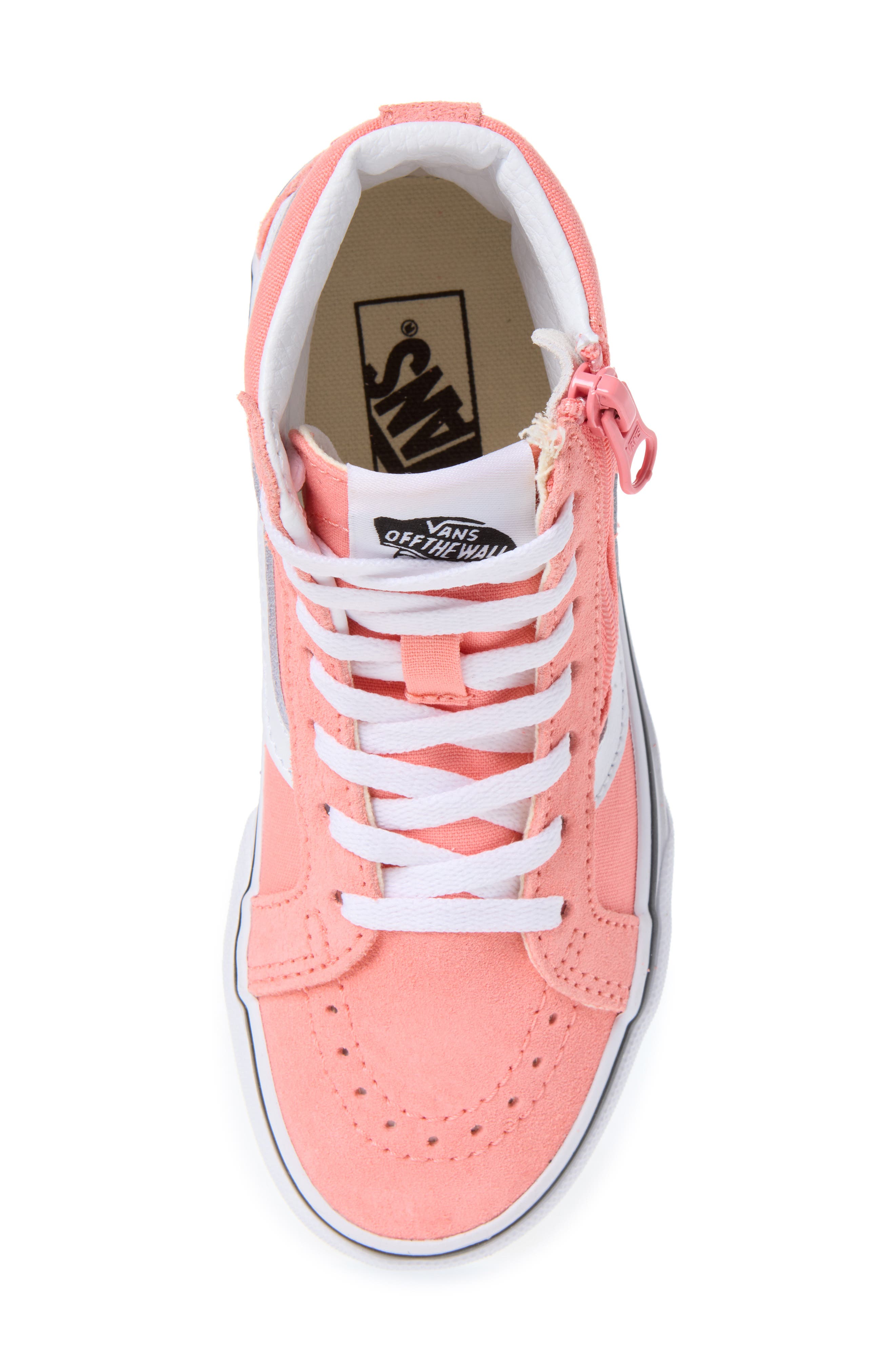 Kids' Sk8-Hi Reissue Side Zip Sneaker, Alternate, color, FLORAL EMBROIDERY SUNSET PINK