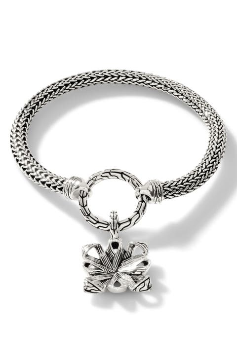 Classic Chain Floral Pendant Rope Bracelet
