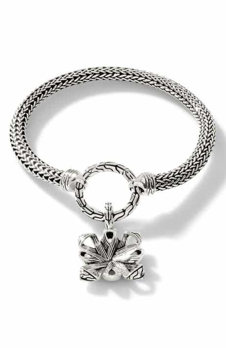 John Hardy Classic Chain Floral Pendant Rope Bracelet