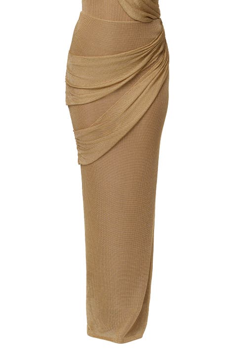 Opulent Metallic Maxi Skirt
