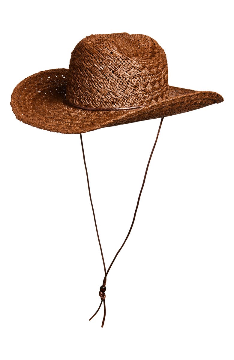 Lack of Color Phoenix Straw Cowboy Hat, Main, color, Carob
