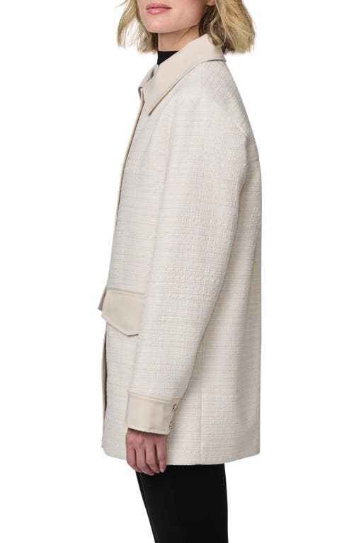 Bernardo Tweed Shirt Jacket In Bone Combo