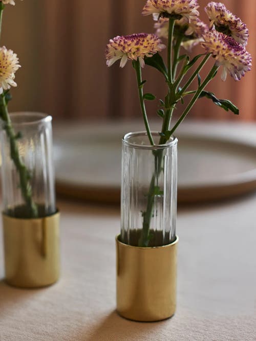 Fleck Fluted Glass Bud Vases In Gold