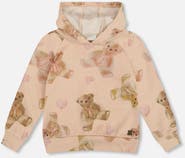 Deux par Deux Glittering French Terry Hoodie Teddy Bear