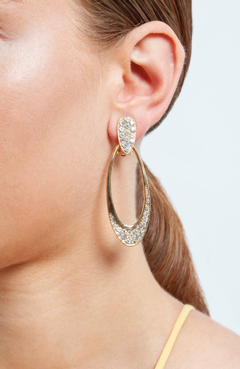 Susan Caplan 1990s Vintage Dramatic Oval Clip-On Earrings, Alternate, color, Dramatic Oval