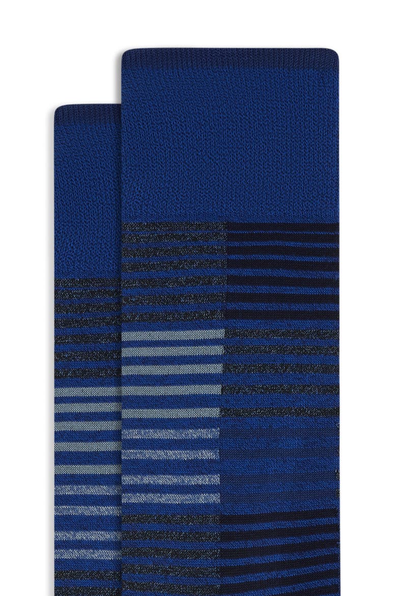 Stripe Cotton Blend Dress Socks, Alternate, color, NAVY