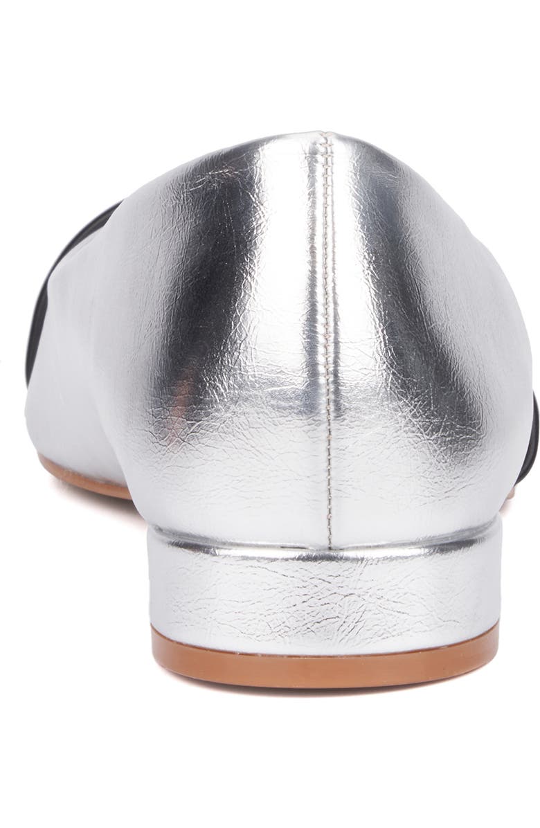 TORGEIS Harriet Pointed Toe Flat, Alternate, color, Silver/ Black