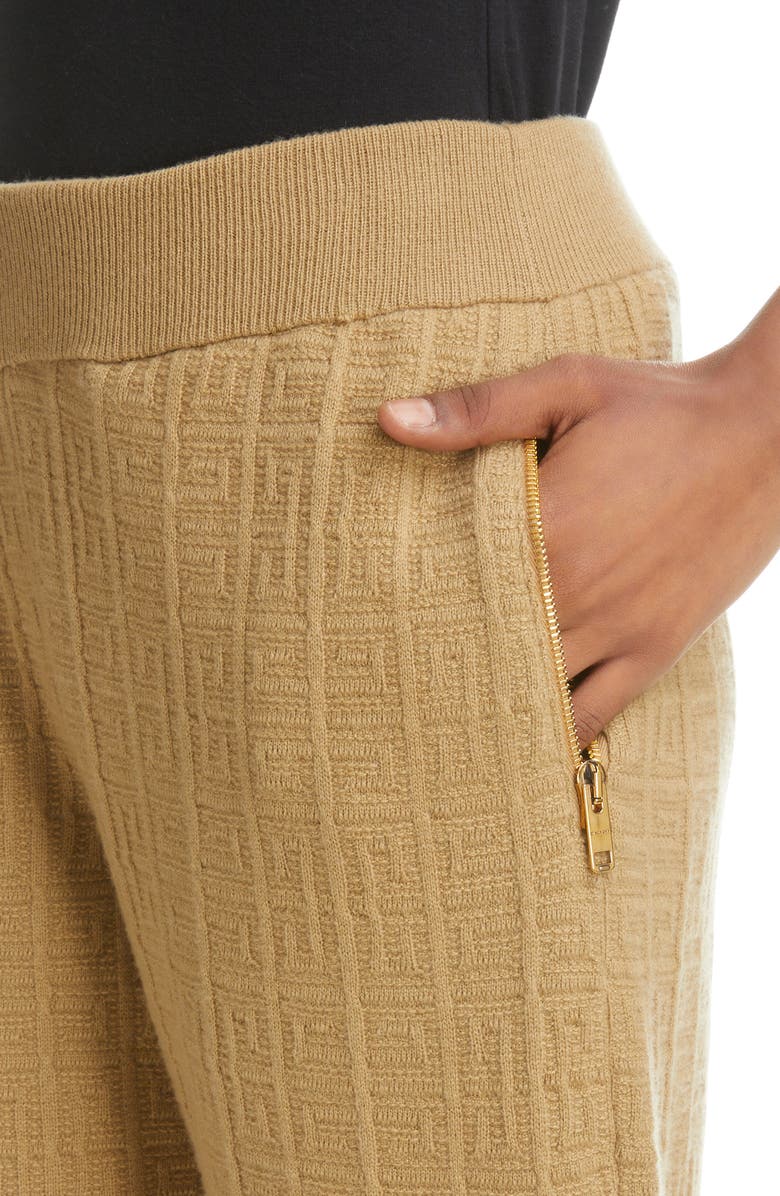 Givenchy 4G Logo Jacquard Cashmere Joggers, Alternate, color, 