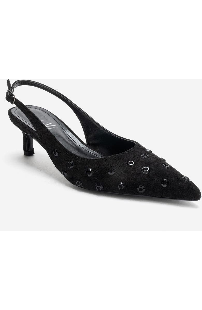 Prologue Shoes Lorex Embellished Stiletto Slingback Pump, Main, color, Black Suede