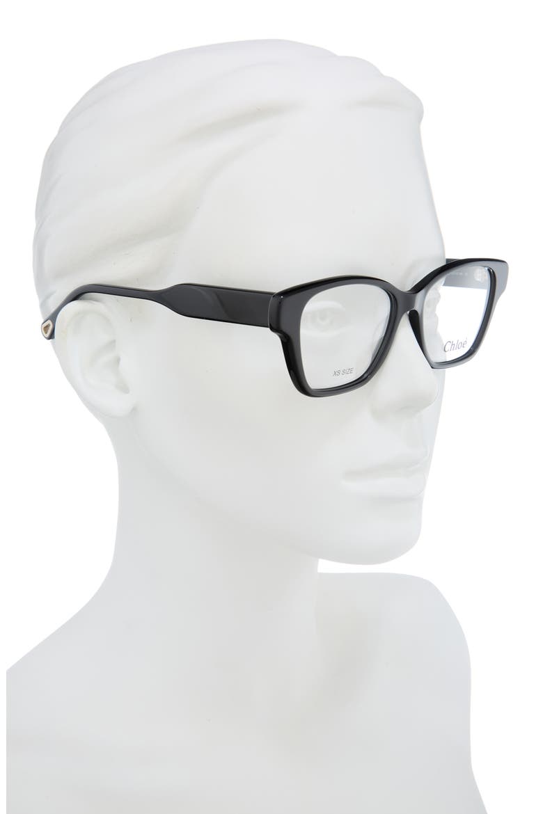 51mm Cat Eye Optical Frames, Alternate, color, BLACK BLACK TRANSPARENT