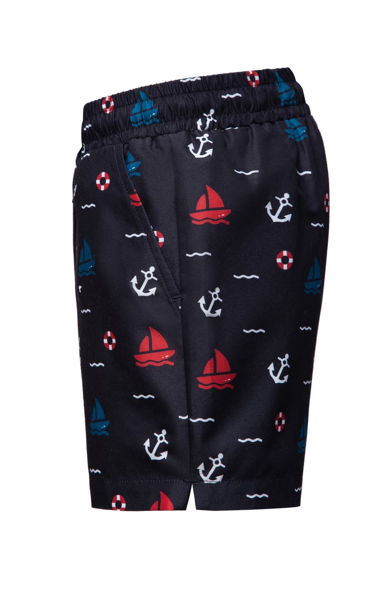 Rokka&Rolla Kids' Compression Liner Swim Trunks UPF 50+, Alternate, color, Black Anchor