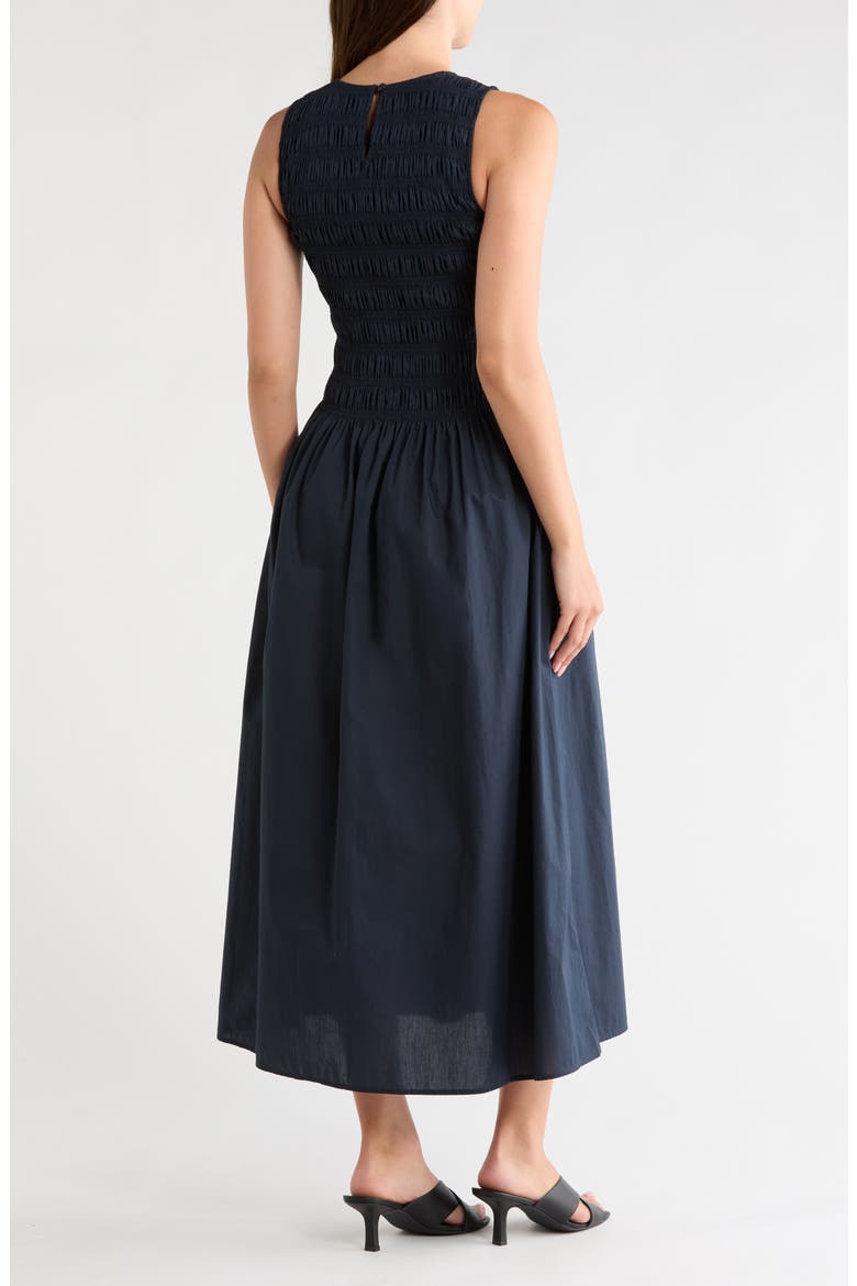 Lane Sleeveless Smocked Cotton Maxi Dress, Alternate, color, NAVY