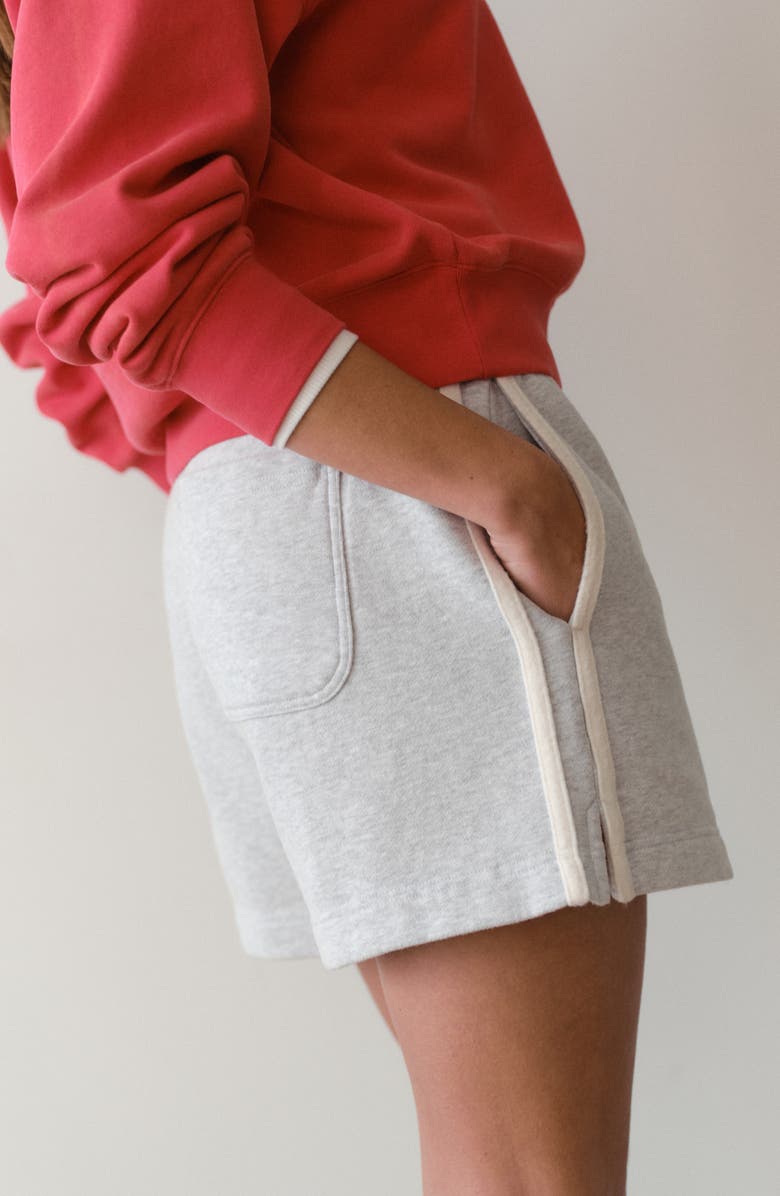 Marine Layer Cloud 9 Fleece Drawstring Shorts, Alternate, color, Heather Grey