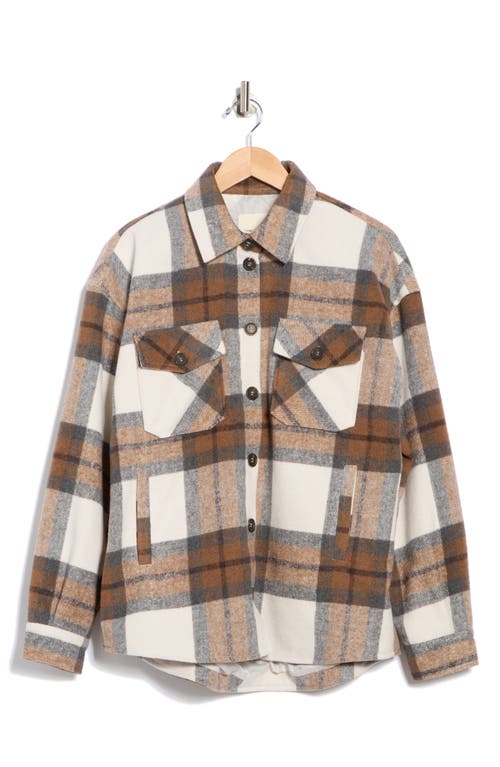 Thread & Supply Plaid Shacket In Brown