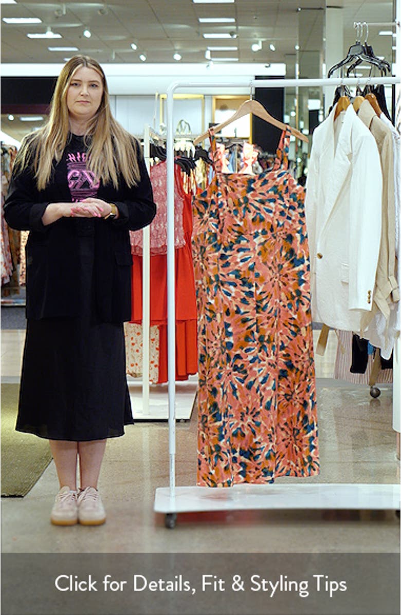 Floral Sleeveless Cotton Smocked Back Midi Dress, sales video thumbnail