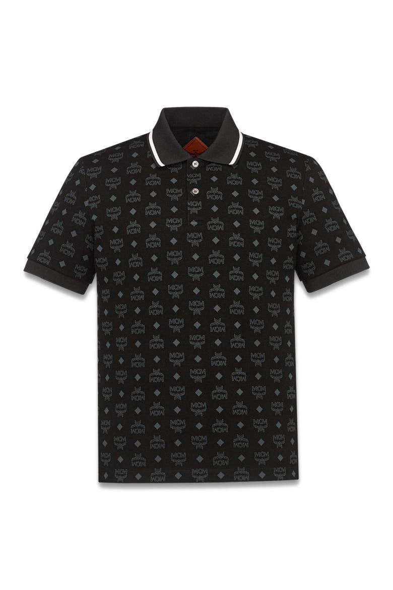 Monogram Jacquard Polo Shirt, Alternate, color, Black