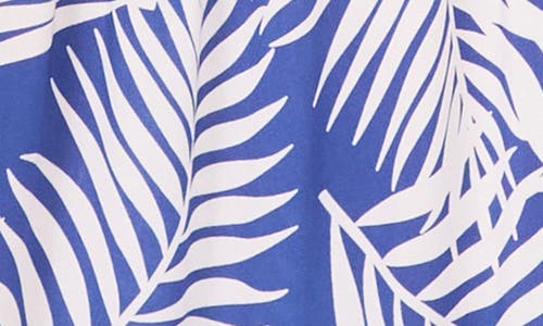 Vince Camuto Palm Print Tiered Maxi Dress In Cool Waters