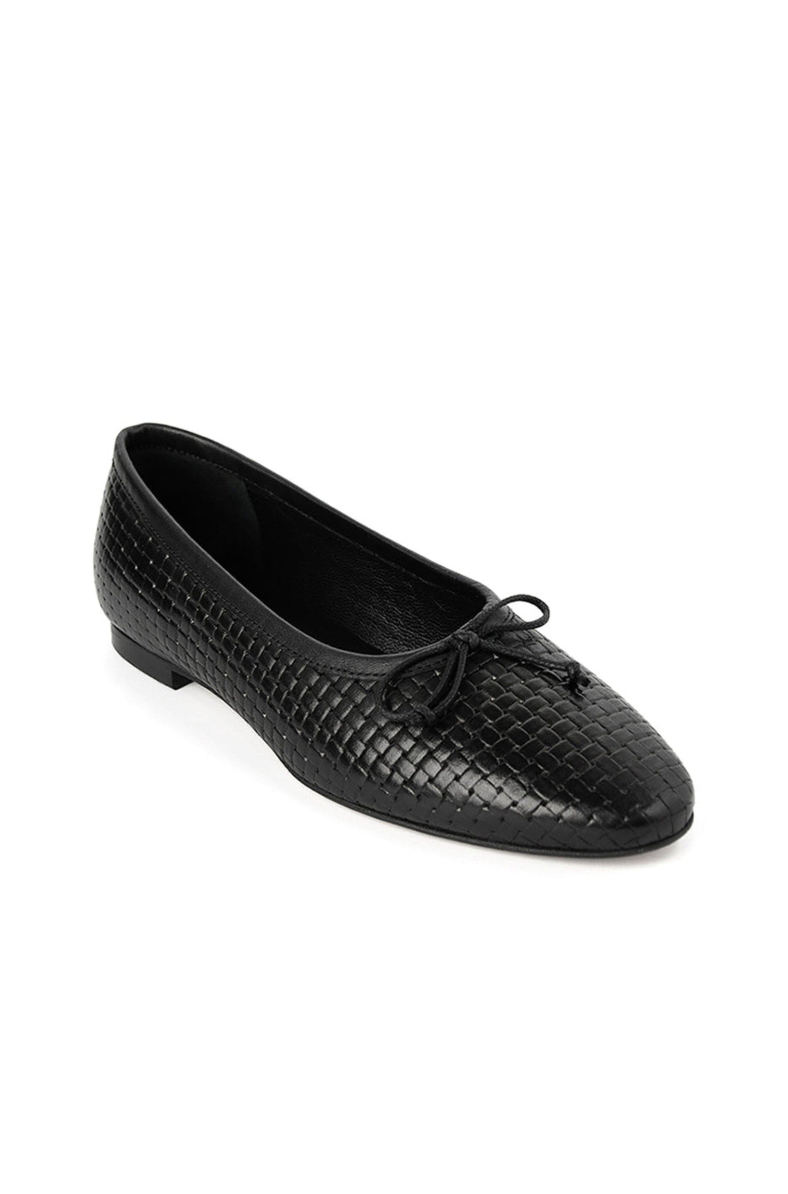 Amelie Black Weave Ballet Flat, Main, color, Black