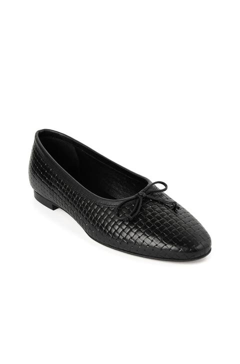 Amelie Black Weave Ballet Flat