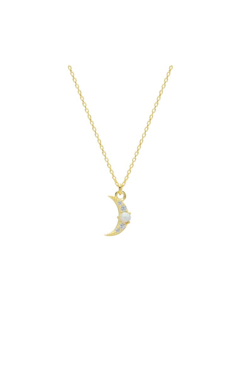 Spero London Crescent New Moon Opal Sterling Silver Necklace, Main, color,