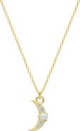 Spero London Crescent New Moon Opal Sterling Silver Necklace