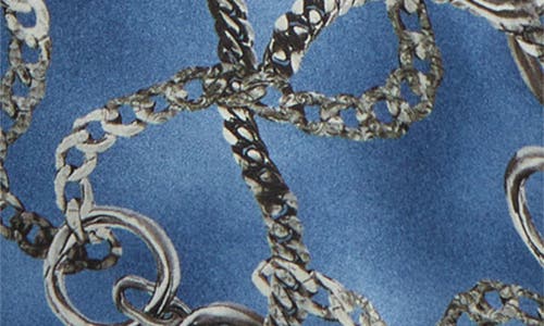 L Agence Dani Silk Blouse In Blue Horizon/silver Good Luck
