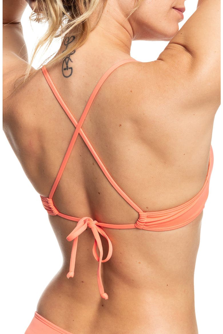 Beach Classics Strappy Athletic Triangle Bikini Top, Alternate, color, FUSION CORAL