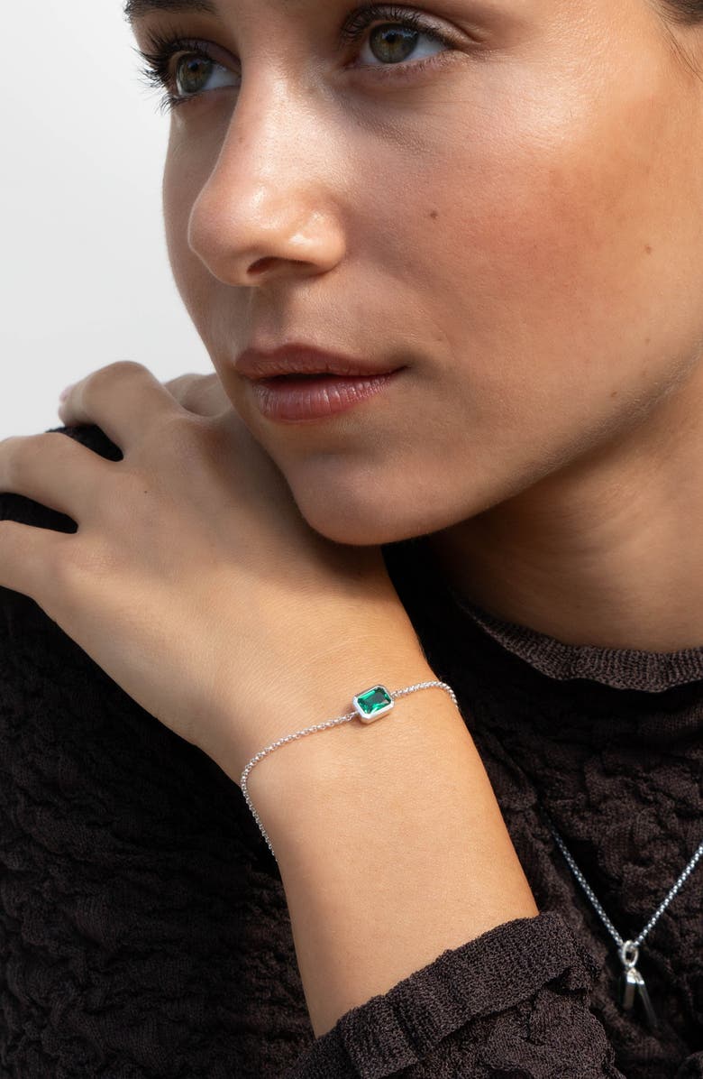 Dower & Hall Green Garnet Octagon Chain Bracelet, Alternate, color, Sterling Silver