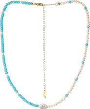 Ettika Genuine Pearl & Bead Necklace