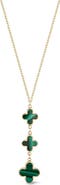 Ember Fine Jewelry 14k Gold Turquoise Clover Y-Necklace