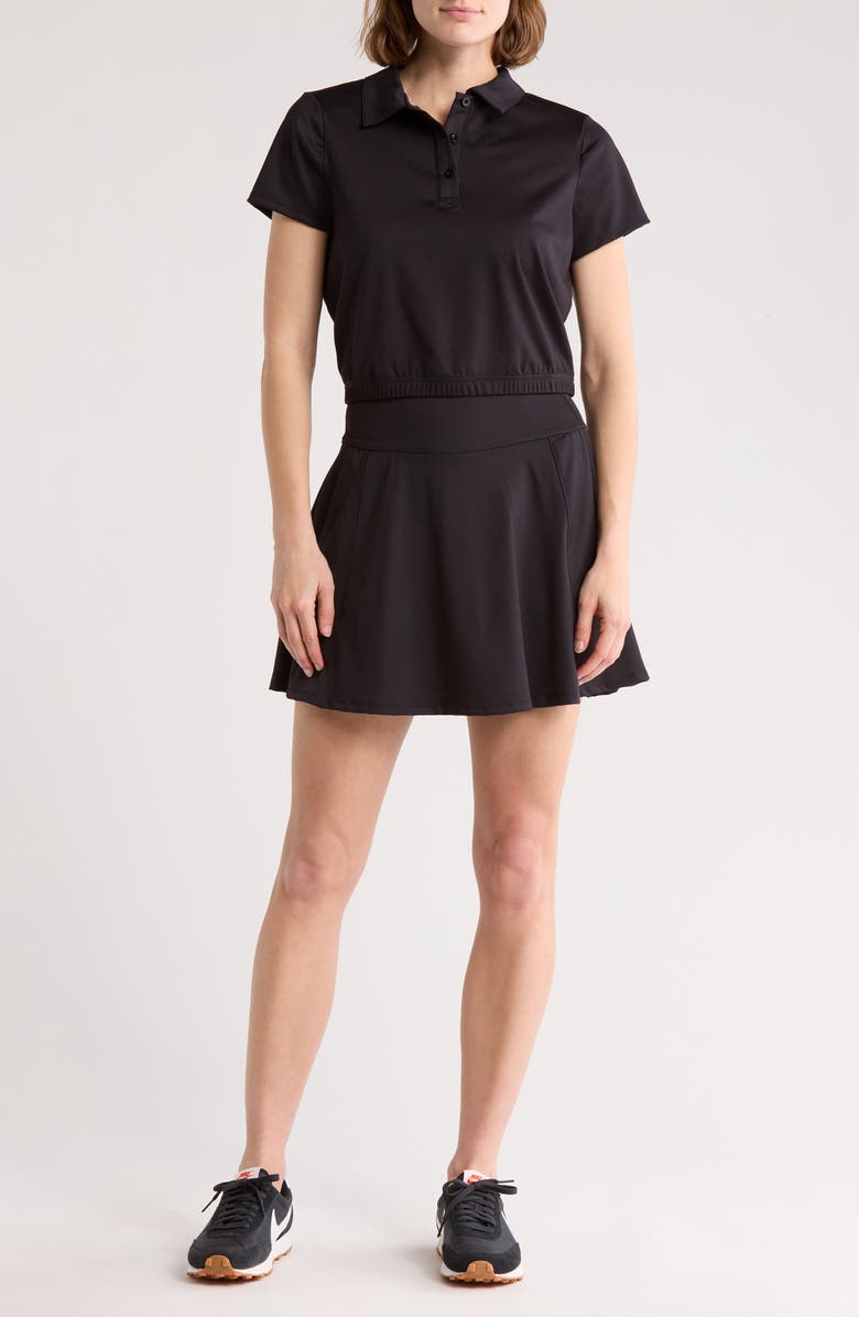 YOGALICIOUS Jane Tennis Crop Polo & Skirt Set, Main, color,