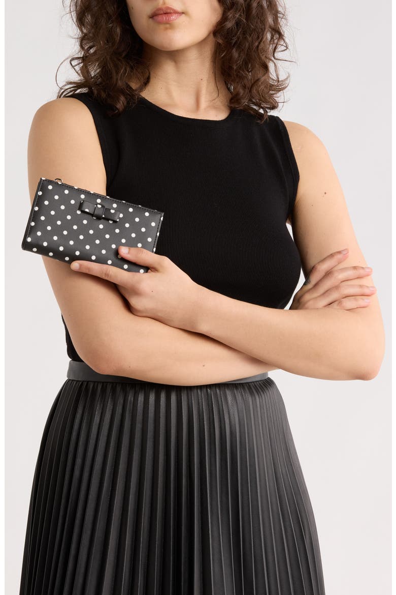 Faux Leather Snap Wallet, Alternate, color, POLKA DOT