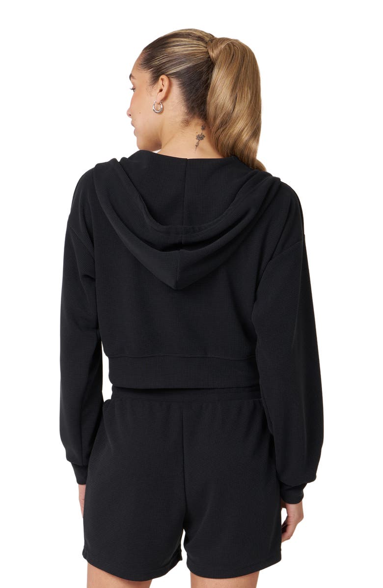 Rebody Active Retreat Waffle Zip Up Jacket, Alternate, color, Black