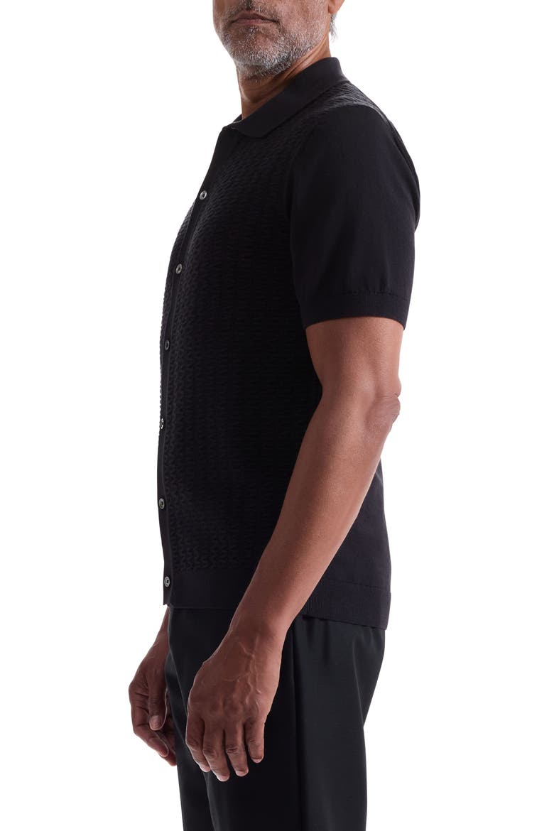 Short Sleeve Cardigan, Alternate, color, BLACK
