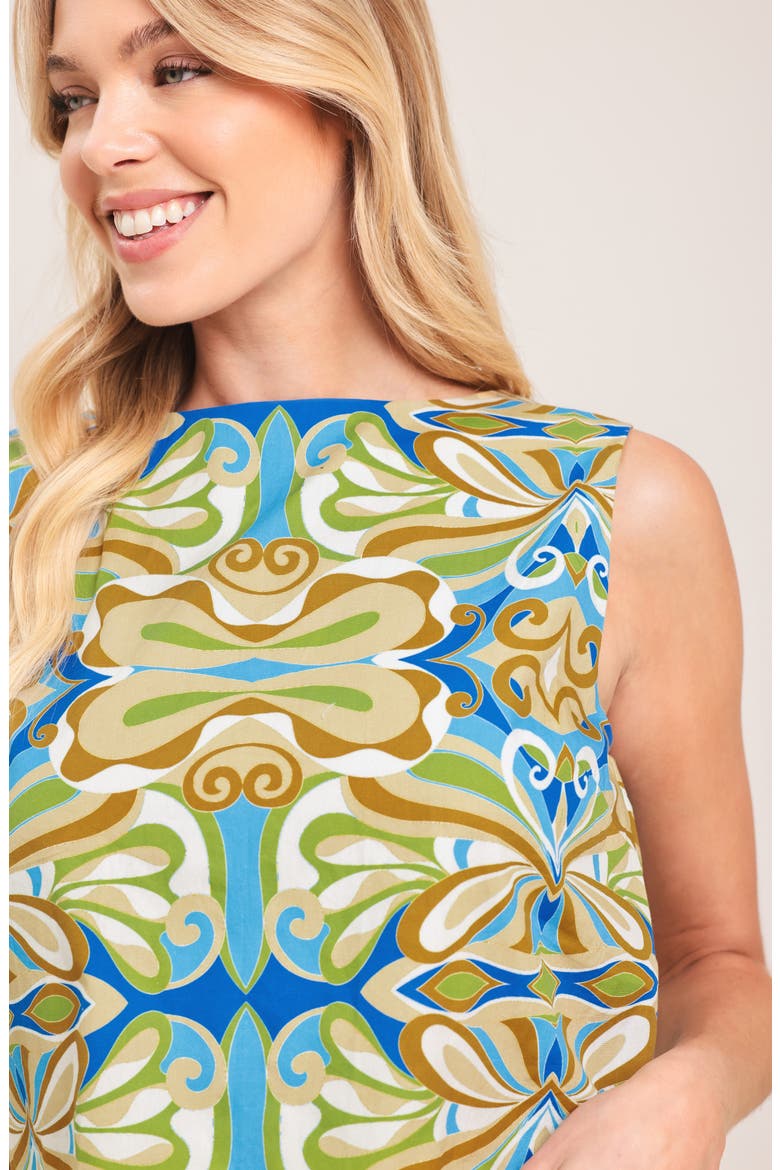 Geometric Printed Cropped Top, Alternate, color, BLUE MULTI